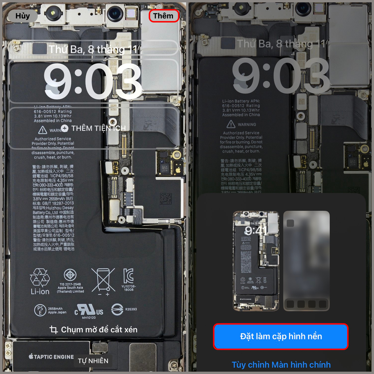 Hình nền trong suốt cho iPhone độc lạ, nhìn xuyên thấu linh kiện máy