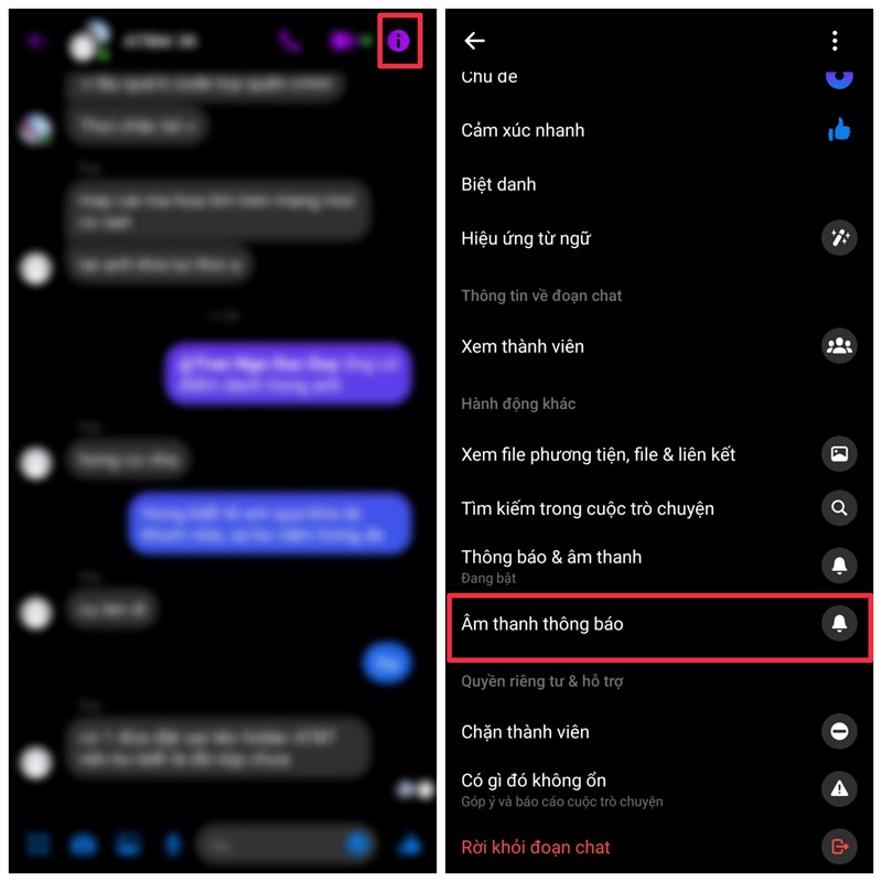 Cách thay đổi âm thanh thông báo trên Messenger