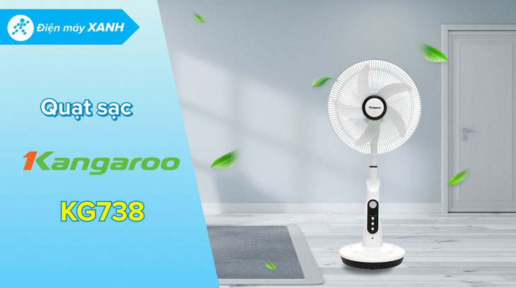 Quạt sạc điện Kangaroo KG738 phù hợp với các gia đình có người già và trẻ nhỏ do thiết kế đảm bảo an toàn hơn về điện