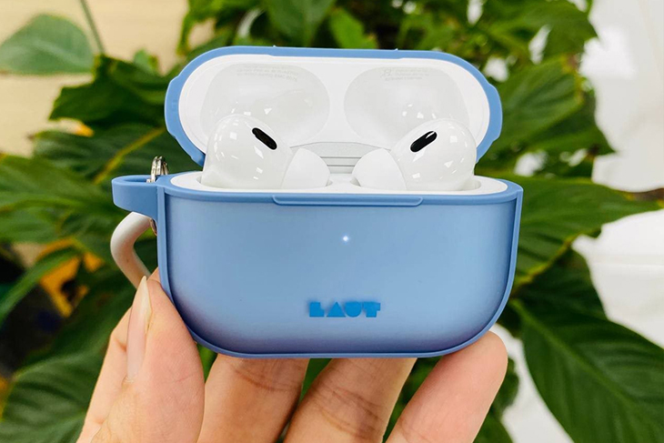 Túi đựng AirPods Pro 2 Nhựa cứng viền dẻo LAUT HUEX PROTECT Xanh đại dương giúp kháng nước, bụi bẩn và mồ hôi