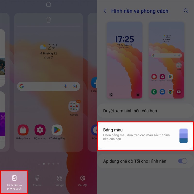 Cách chỉnh màu theme trên One UI 5.0