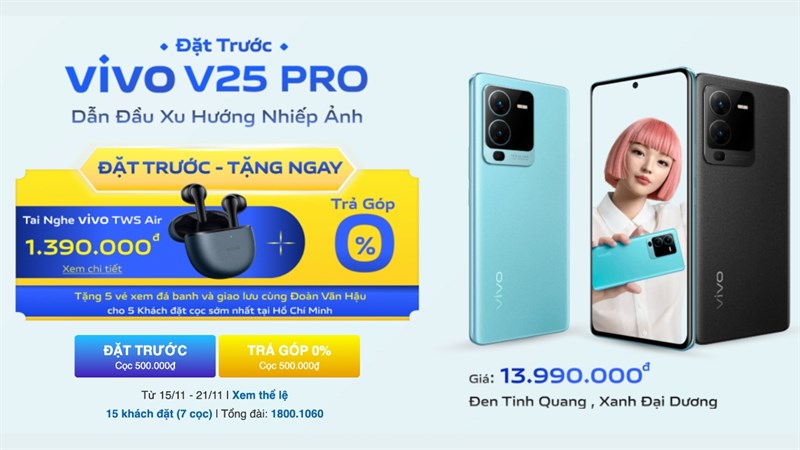 Mách bạn bộ quà đi kèm cực hấp dẫn khi đặt trước Vivo V25 Pro 5G