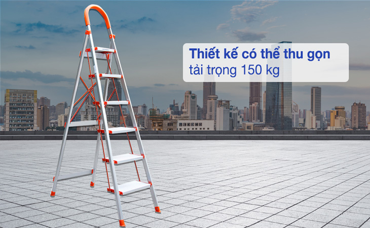 Thang nhôm ghế 6 bậc Advindeq ADS-706 phù hợp sử dụng trong nhà, văn phòng.
