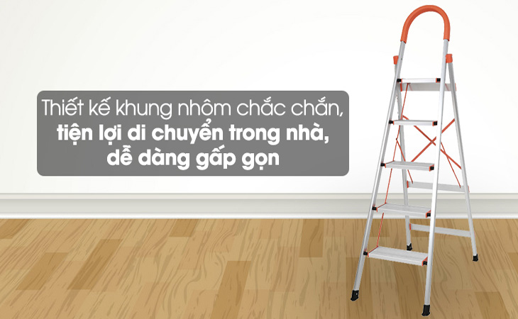 Thang nhôm ghế 6 bậc Advindeq ADS-706 giúp bạn dễ dàng gấp gọn và lưu trữ