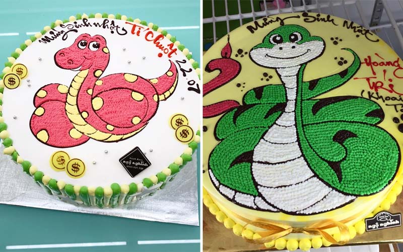 Beautiful snake birthday cake for people with the Snake zodiac sign