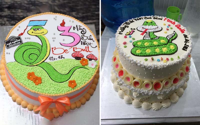 Beautiful snake birthday cake