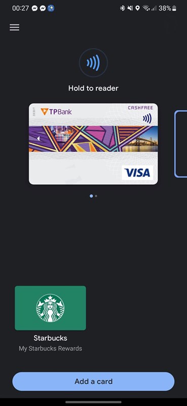 Một người dùng đã thêm thẻ ngân hàng vào Google Wallet tại Việt Nam