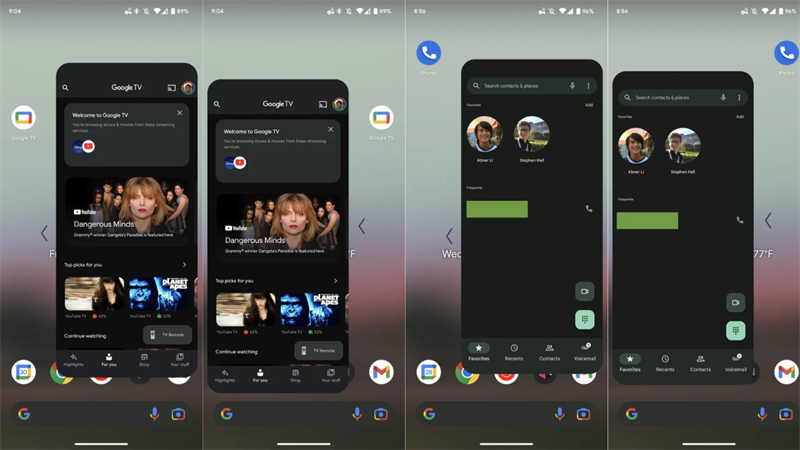Tính năng tiên đoán cử chỉ quay lại