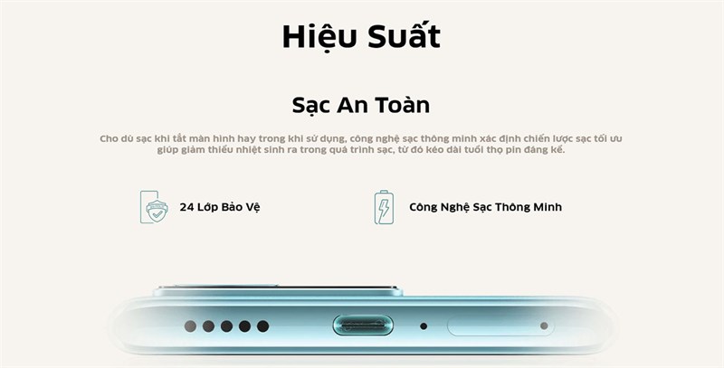 Công nghệ sạc nhanh đi kèm sẽ giúp bạn sạc đầy viên pin một cách nhanh chóng.