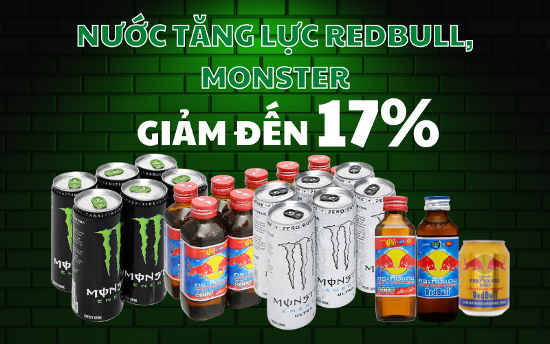 Từ 18/11 – 1/12/2022, nước tăng lực Redbull, Monster giảm đến 17%