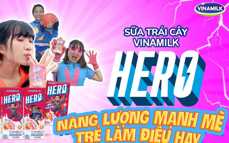 sữa trái cây Vinamilk Hero vị dâu