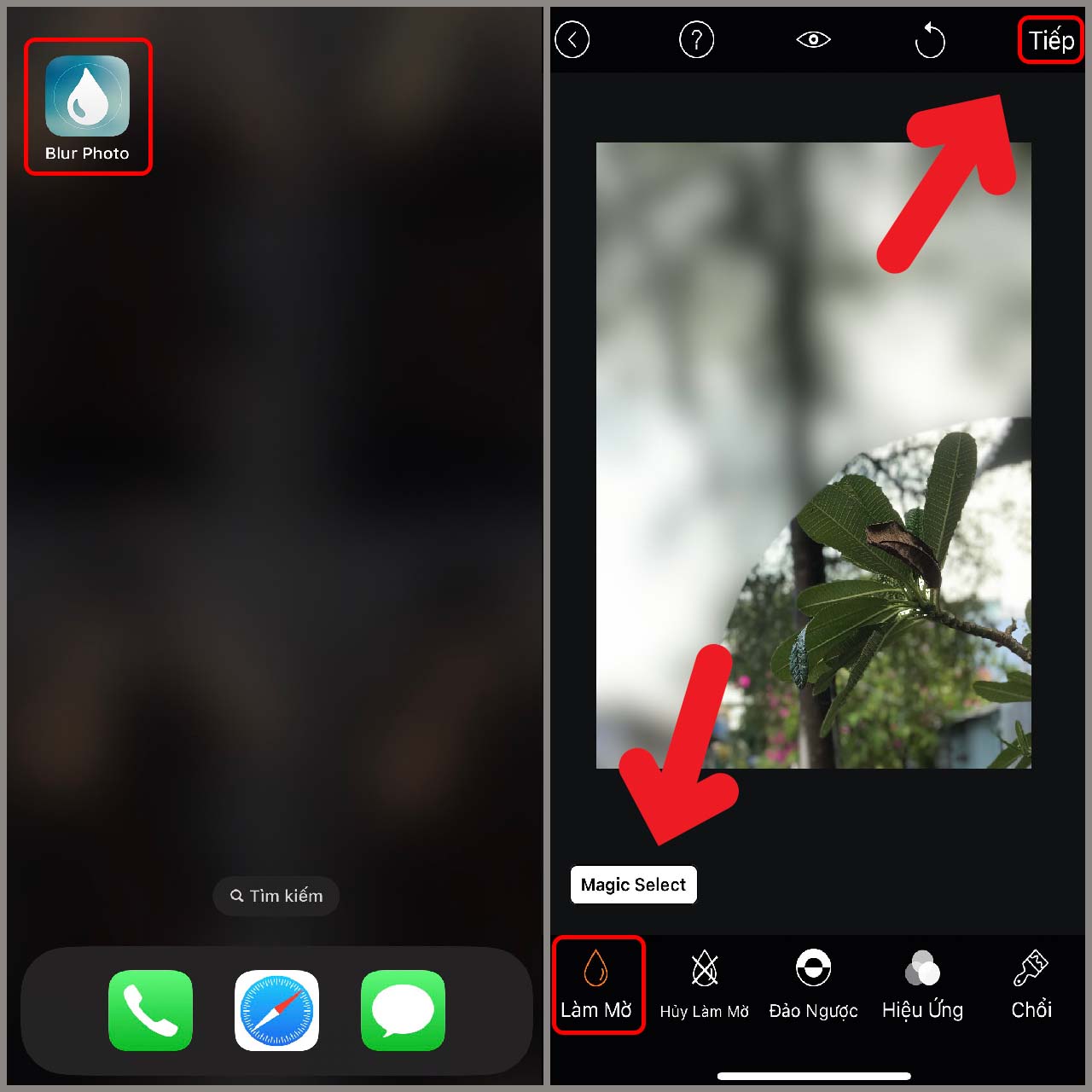 Cách làm mờ ảnh trên iPhone