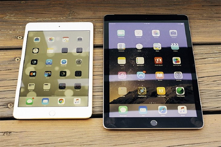 Cả iPad Air 2 và iPad Mini 4 đều sử dụng tấm nền IPS LCD độ phân giải 1536 x 2048 pixels