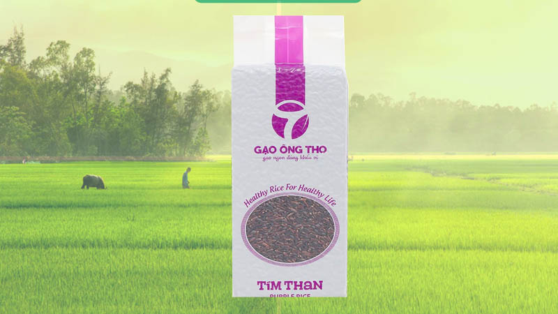 Gạo lứt tím than Ông Thọ túi 1kg
