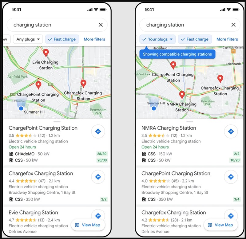 Google Maps Thêm Tính Năng Mới, Người Dùng Đi Xe Hơi Điện Sẽ Thích