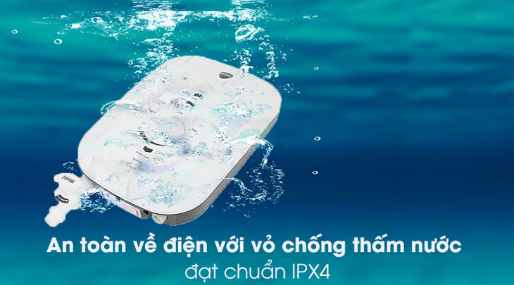 Máy nước nóng trực tiếp Ferroli 4500W MIDO-MSP 4.5S sở hữu vỏ đạt tiêu chuẩn IPX4