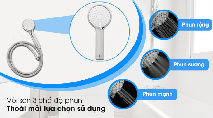 Máy nước nóng trực tiếp Ferroli 4500W MIDO-MSP 4.5S được trang bị vòi sen đi kèm