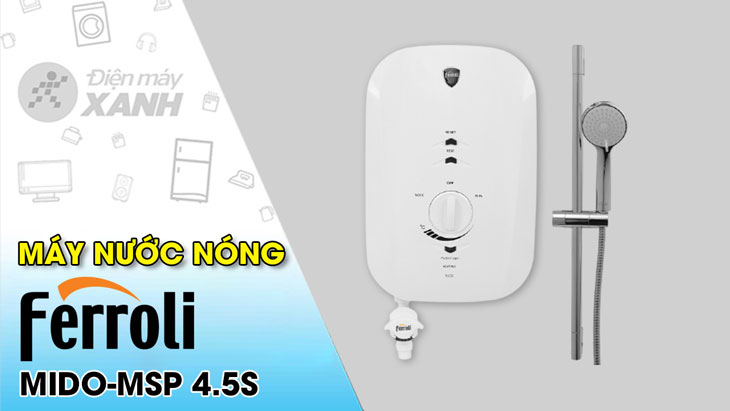Máy nước nóng trực tiếp Ferroli 4500W MIDO-MSP 4.5S đang được bán với giá 3.490.000đ (cập nhật 22/11/2022, có thể thay đổi theo thời gian)