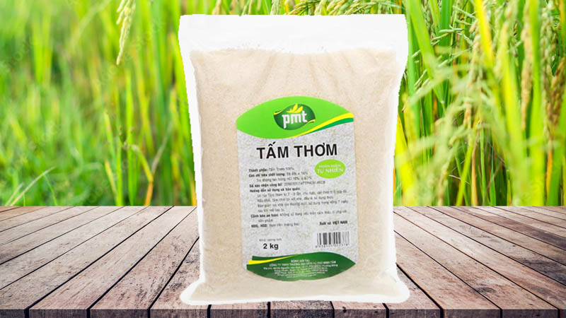 Gạo tấm thơm PMT túi 2kg Gạo tấm thơm PMT túi 2kg