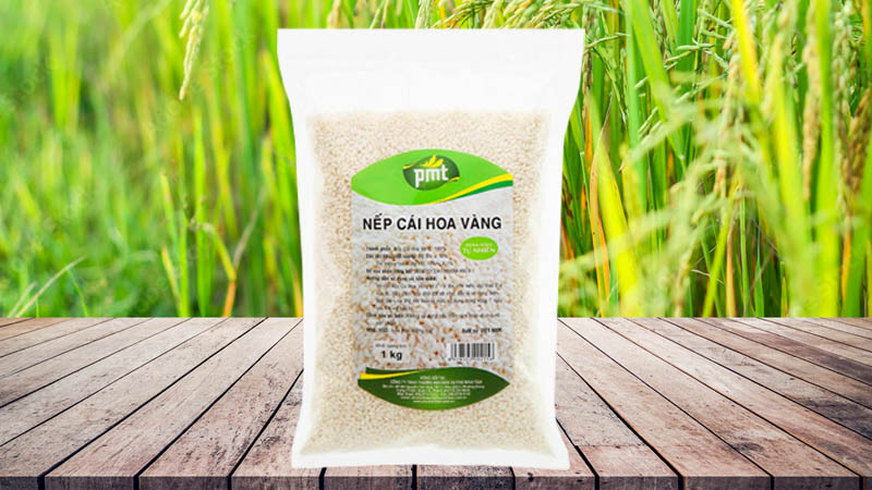 Nếp cái hoa vàng PMT túi 1kg Nếp cái hoa vàng PMT túi 1kg
