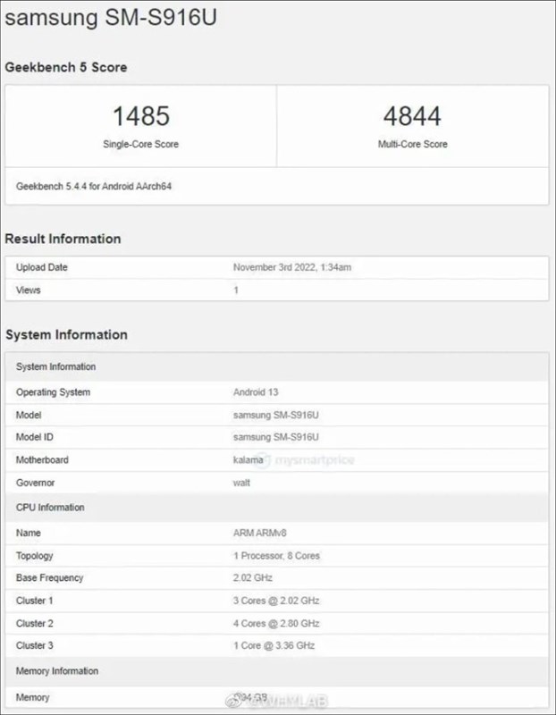 Điểm Geekbench bị rò rỉ của Galaxy S23 Plus