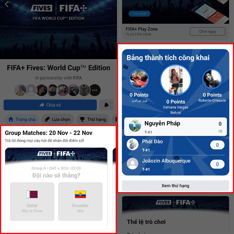 Cách tham gia dự đoán World Cup 2022 trên Facebook