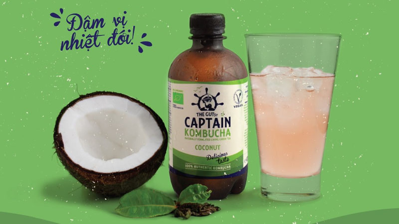 Trà Kombucha hữu cơ vị dừa