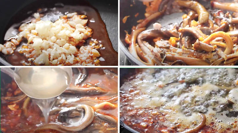 Tiến hành nấu súp lươn