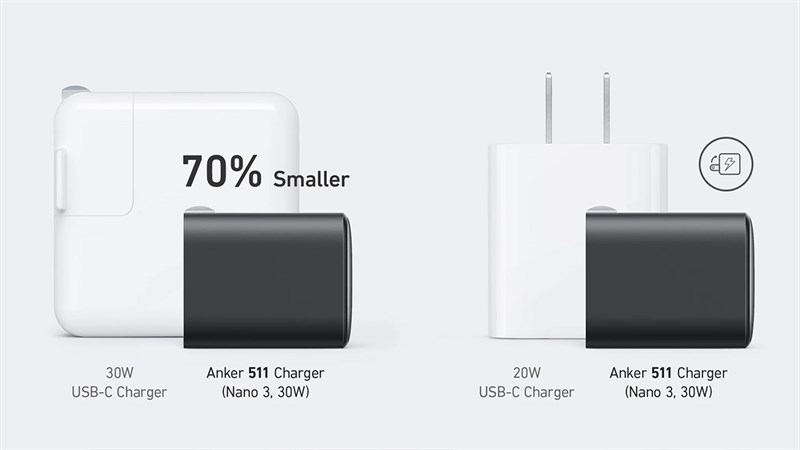 Adapter Sạc Type C PD GaN 30W Anker Nano 3 A2147