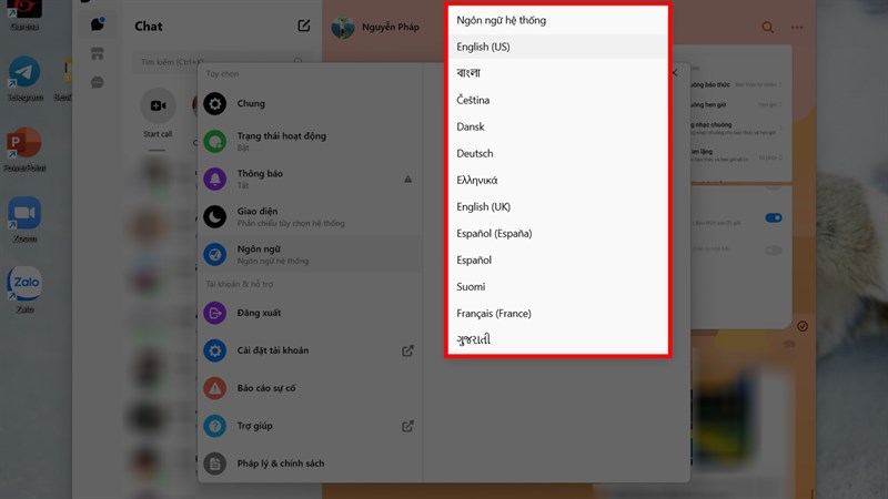 Cách thay đổi ngôn ngữ trên Messenger cho máy tính