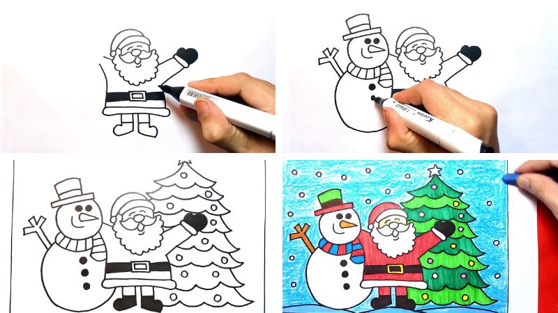 Hướng Dẫn Cách Vẽ Tranh Giáng Sinh Noel Đẹp Và Đơn Giản