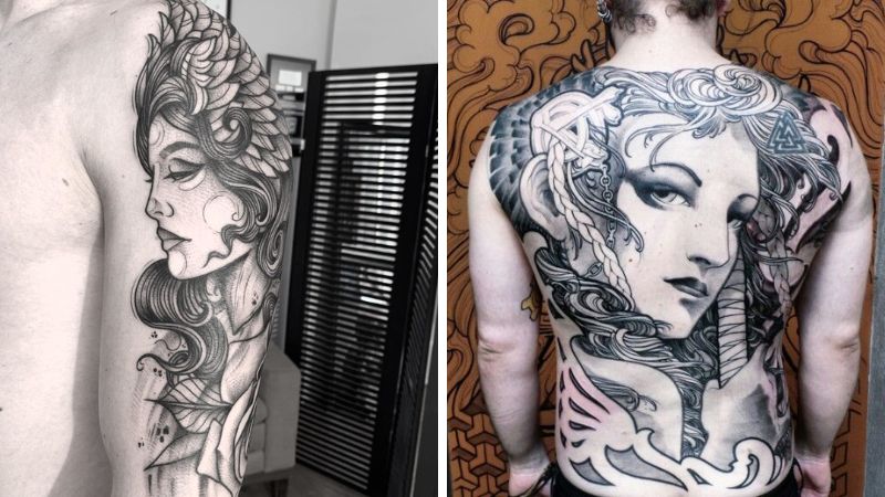 AZONE Tattoo Studio   Trong thần thoại Hy Lạp nữ thần Athena  Minervecon gái của thần Zeus là vị thần của trí tuệ sự khôn ngoan và  đồng thời cũng là