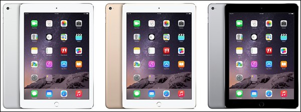 iPad Air 2 sở hữu 3 màu sắc khác nhau