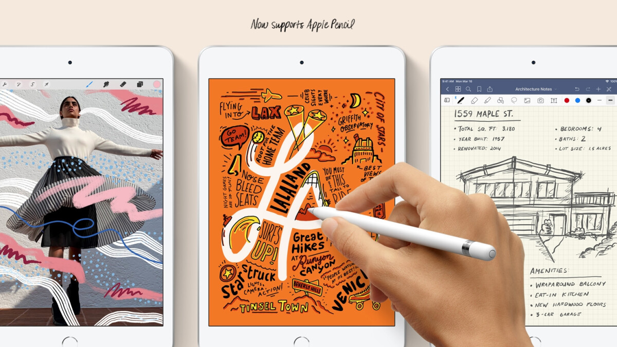 iPad Mini 5 được hỗ trợ Apple Pencil cho bạn thoải mái ghi chú 