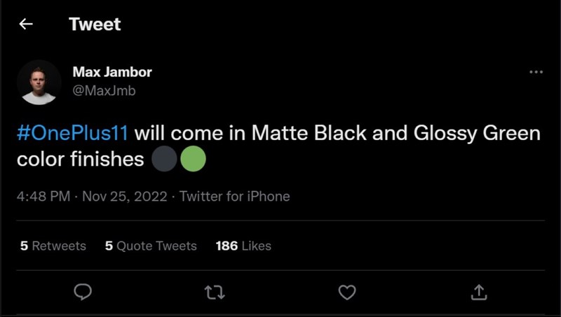 Bài đăng tiết lộ 2 tuỳ chọn màu sắc trên Twitter cá nhân của Max Jambor Bài đăng tiết lộ 2 tuỳ chọn màu sắc trên Twitter cá nhân của Max Jambor