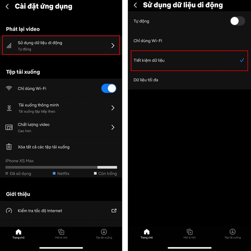 Cách tiết kiệm dữ liệu data trên Netfilix