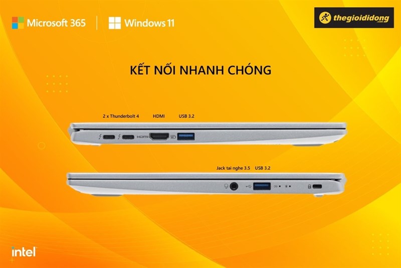 Acer Swift 3 SF314 512 56QN i5 - Kết nối nhanh chóng