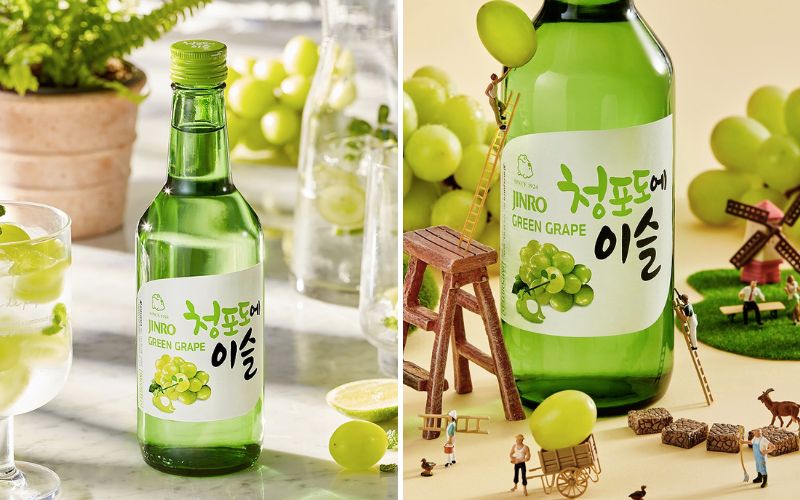 Rượu Green Grape Jinro vị nho xanh