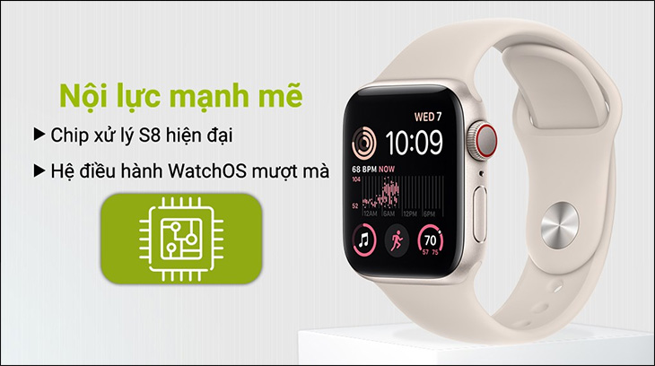 Apple Watch SE 2022 vẫn được trang bị bộ xử lý S8 mới nhất giống như trên Apple Watch Series 8