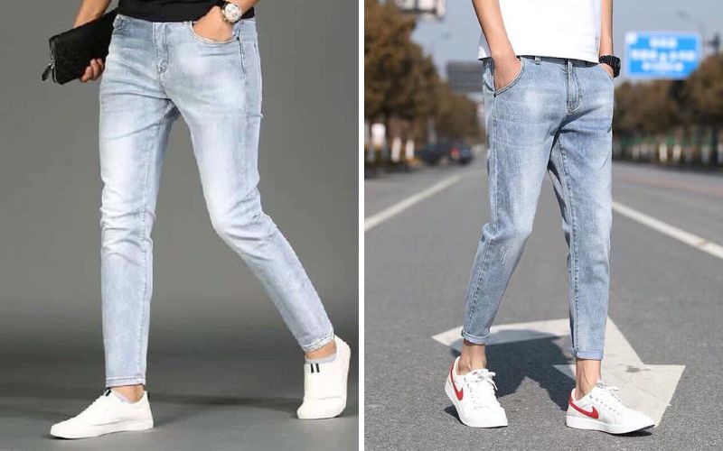 Áo ba lỗ kết hợp với quần jeans