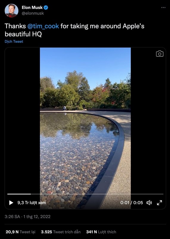 Bài Tweet của Elon Musk về cuộc gặp bất ngờ ngày hôm nay Bài Tweet của Elon Musk về cuộc gặp bất ngờ ngày hôm nay