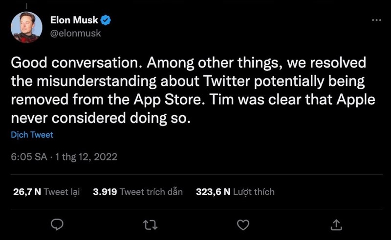 Theo cập nhật mới nhất, có vẻ như Twitter sẽ không bị gỡ khỏi Apple Store như đồn đoán thời gian qua Theo cập nhật mới nhất, có vẻ như Twitter sẽ không bị gỡ khỏi Apple Store như đồn đoán thời gian qua