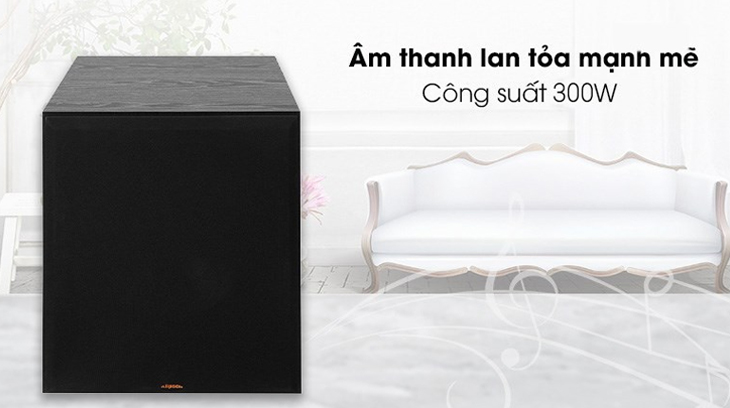 Loa karaoke Klipsch SUB100-BK ở hữu lượng công suất cực kỳ lớn lên tới 300W, nâng cao hiệu suất hoạt động 