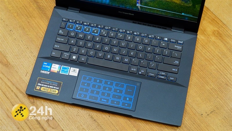 Phần chiếu nghỉ tay của ASUS ExpertBook B5 (B5402CB) sử dụng chất liệu bề mặt là hợp kim Nhôm Magie được hoàn thiện nhám.