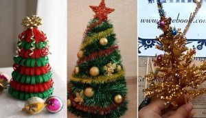 5 cách làm cây thông Noel mini để bàn siêu dễ thương, độc đáo