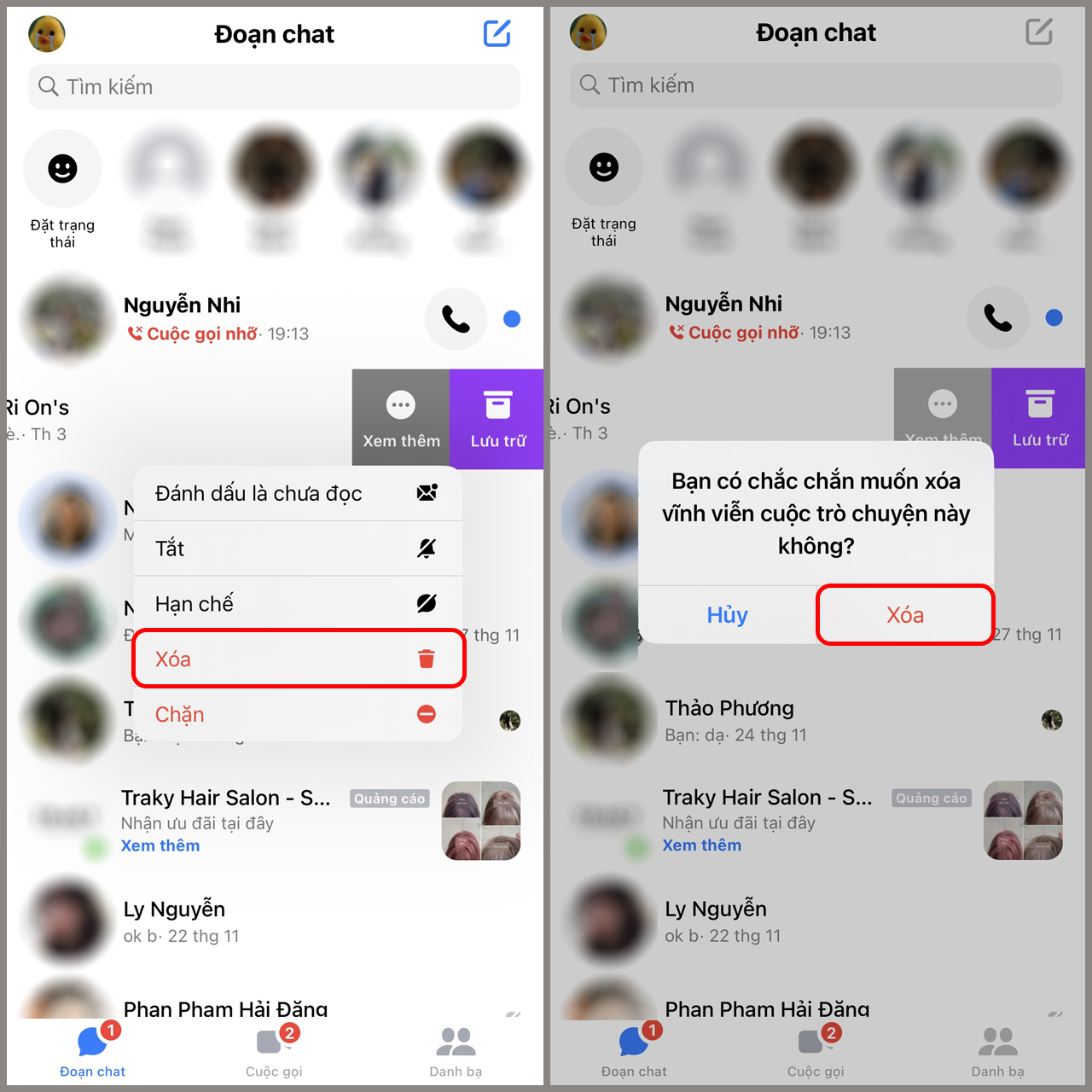 Cách xóa tin nhắn trên Messenger nhanh chóng, có thêm dung lượng trống