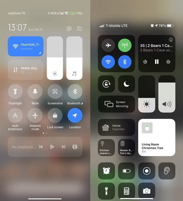 Trung tâm điều khiển trên MIUI 14 đã không còn mang dáng dấp của iOS