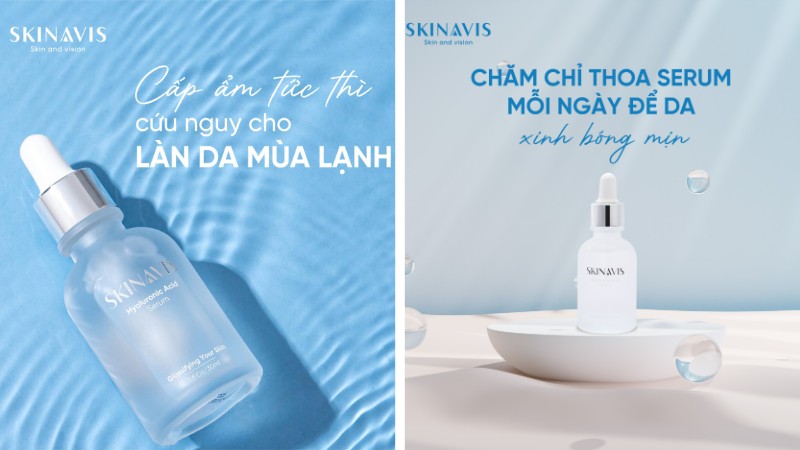 Về bao bì, thiết kế serum Skinavis HA