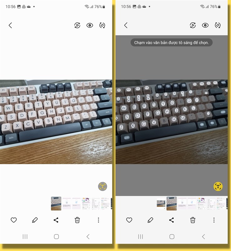 Tính năng nhận diện văn bản trên One UI 5.0 đã được cải thiện.