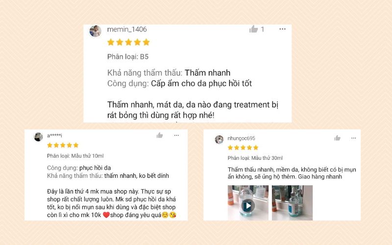 Review serum dưỡng ẩm SMAS từ người dùng